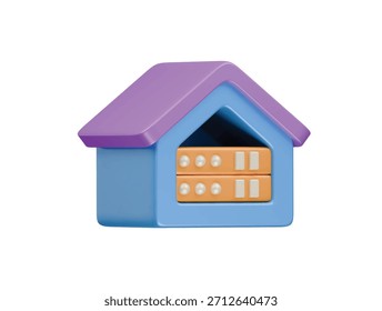  Icono de sala de servidores Ilustración 3D Render