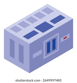 Server room isometric icon showing the concept of a data center