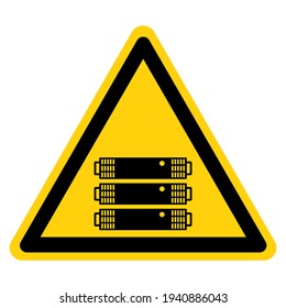 Signo de símbolo de la sala de servidores,Ilustración vectorial, Aislamiento de la etiqueta de fondo blanca. EPS10