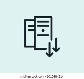Server scaling icon line isolated on clean background. Download storage concept drawing icon line in modern style. Vector illustration for your web site mobile logo app UI design.