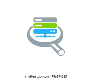 Server Search Icon Logo Design Element