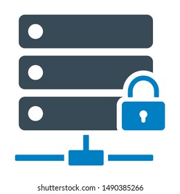 Server security flat vector icon