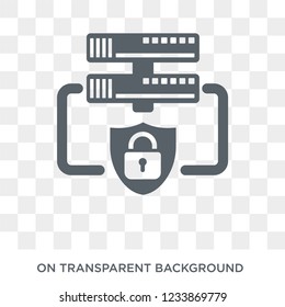 Server security icon. Trendy flat vector Server security icon on transparent background from Internet Security and Networking collection. 