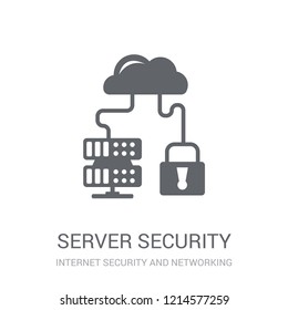 Server security icon. Trendy Server security logo concept on white background from Internet Security and Networking collection. Suitable for use on web apps, mobile apps and print media.