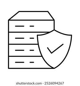 Ícones de traçado editáveis da linha de segurança do servidor. Tecnologia de segurança cibernética, Phishing, Hacking, Crimes cibernéticos, Segurança, Cavalo de Troia, Proteção de dispositivos, Ilustração do vetor de privacidade.