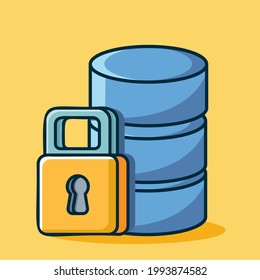 server security lock  isolated cartoon vector illustration in flat style