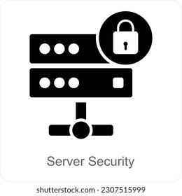 Concepto de icono de seguridad y protección del servidor