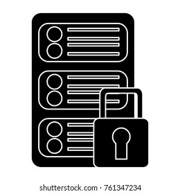 server security safety lock web hosting icon image