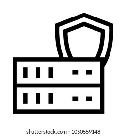server security vector line icon