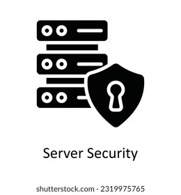 Server Security  Vector Solid  Icon Design illustration. Network and communication Symbol on White background EPS 10 File
