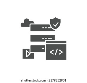 server service with cloud ,media and protection icon.