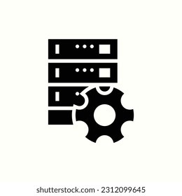 server setting glyph style icon, isolated icon in light background, perfect for website, blog, logo, graphic design, social media, UI, mobile app