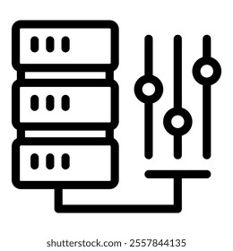 Server settings being adjusted, using three vertical sliders, in a simple, thick line style