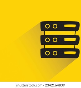 server with shadow on yellow background