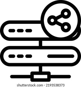 Server teilen Vektorgrafik auf transparentem Hintergrund.Premium-Qualitätssymbole.Thin-line-Vektorsymbol für Konzept und Grafikdesign.