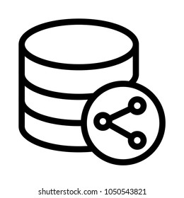 server share vector line icon 