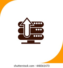 Server up sign. Brown icon on white background