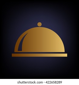Server sign. Golden style icon