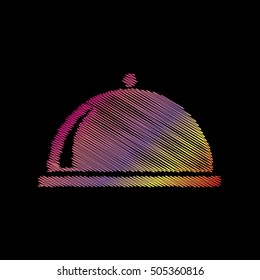 Server sign illustration. Coloful chalk effect on black backgound.