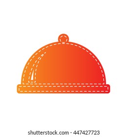 Server sign illustration. Orange applique isolated.