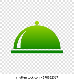 Server sign illustration. Vector. Green gradient icon on transparent background.