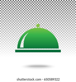 Server sign illustration. Vector. Green gradient icon with shadow at bottom on transparent and white background.