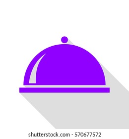 Server sign illustration. Violet icon with flat style shadow path.