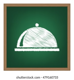 Server sign illustration. White chalk effect on green school board.