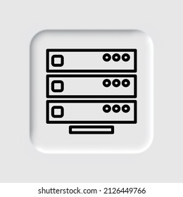 Server simple icon vector. Flat desing. Neumorphism design.ai