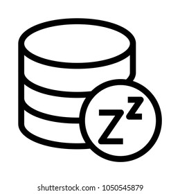 server sleep vector line icon 