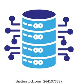 Server solid dual color icon. Simple vector icon design in solid color style. Editable vector format