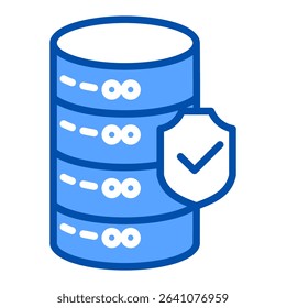 Server storage blue color icon. Simple vector icon design in blue color style. Editable vector format