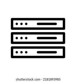 Icono de almacenamiento del servidor en el estilo de esquema negro