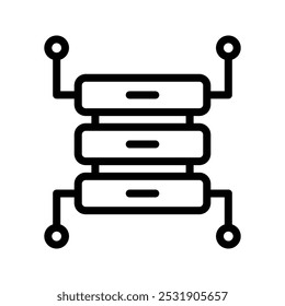 Ilustración del esquema del icono de almacenamiento del servidor