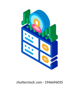 vector de icono de color de identidad de almacenamiento de servidor. signo de identidad de almacenamiento de servidor isométrico. ilustración de símbolo aislado de color