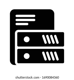server storage vector glyph flat icon 