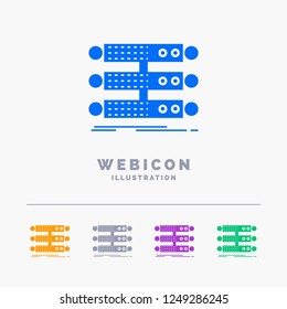 server, structure, rack, database, data 5 Color Glyph Web Icon Template isolated on white. Vector illustration