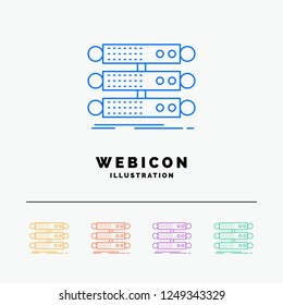 server, structure, rack, database, data 5 Color Line Web Icon Template isolated on white. Vector illustration