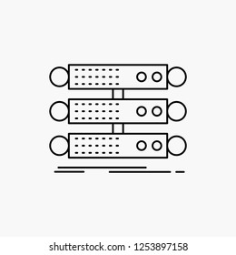 server, structure, rack, database, data Line Icon. Vector isolated illustration