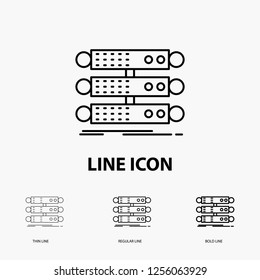 server, structure, rack, database, data Icon in Thin, Regular and Bold Line Style. Vector illustration