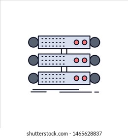 server, structure, rack, database, data Flat Color Icon Vector. Vector Icon Template background