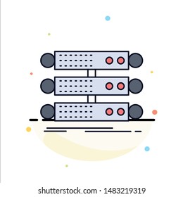 server, structure, rack, database, data Flat Color Icon Vector