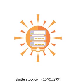 Server Sun Logo Icon Design