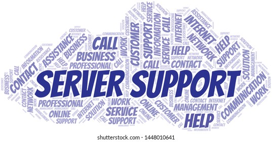Server Support word cloud vector made with text only