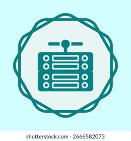 Server symbol trendy artwork useful vector Illustration circle design handsome colorful background.eps
