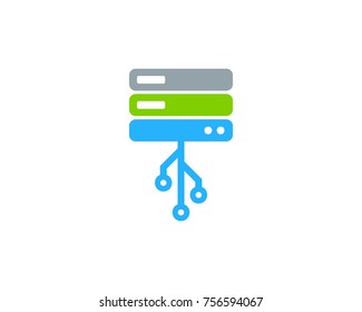 Server Tech Icon Logo Design Element