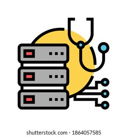 vector de icono de reparación de color de la tecnología de servidor. signo de reparación de tecnología de servidor. ilustración de símbolo aislado