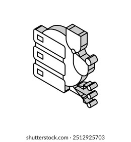 tecnologia de servidor reparação isométrica ícone vetor. placa de reparação de tecnologia de servidor. ilustração de símbolo isolado