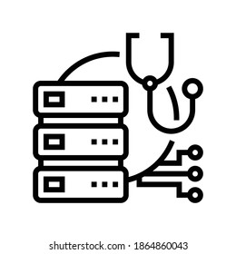 server technology repair line icon vector. server technology repair sign. isolated contour symbol black illustration