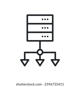 Server thin line icons. Perfect pixel on transparent 